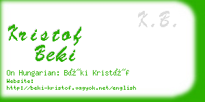 kristof beki business card